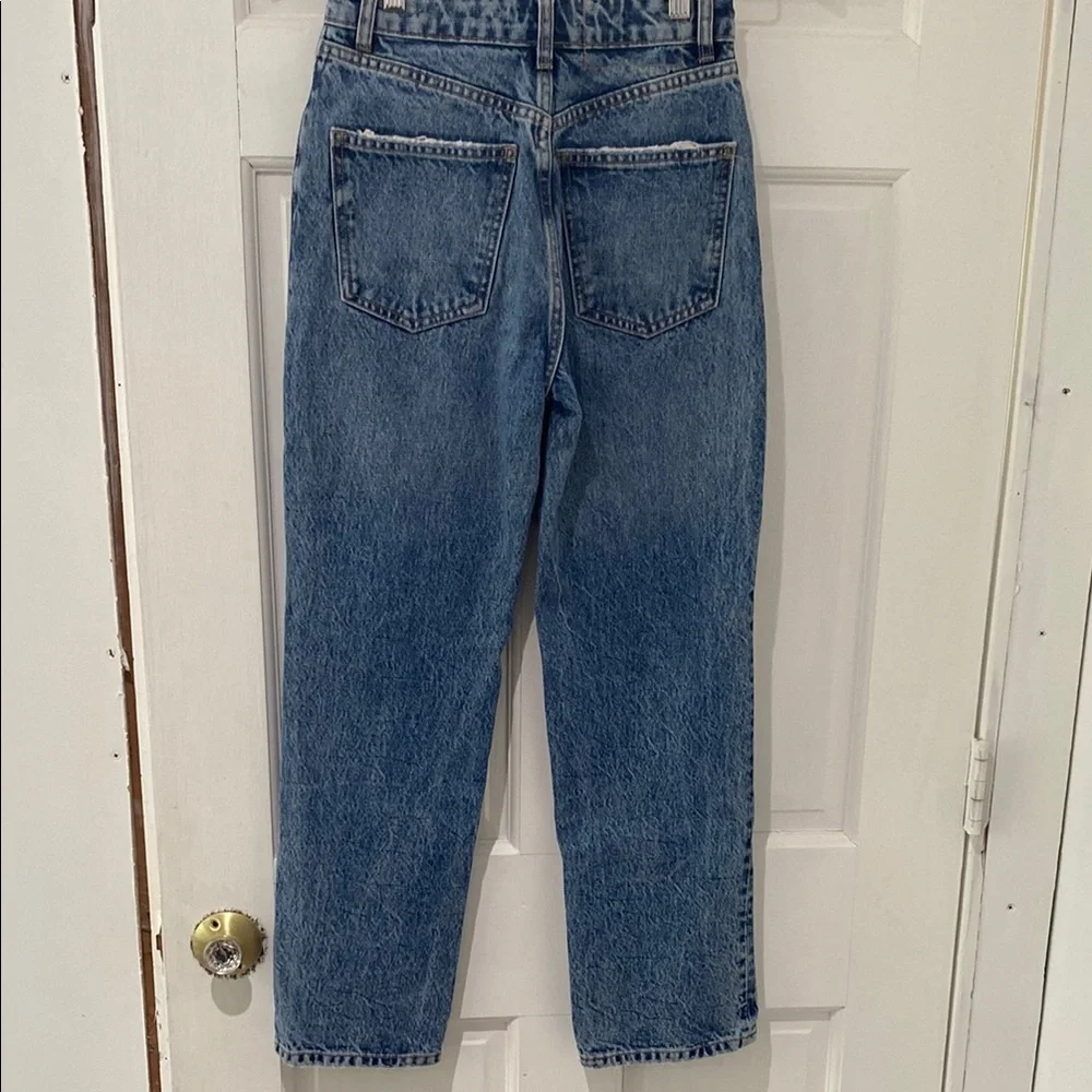 Zara  Button Fly High Rise 5 Pocket Jeans, Size 0